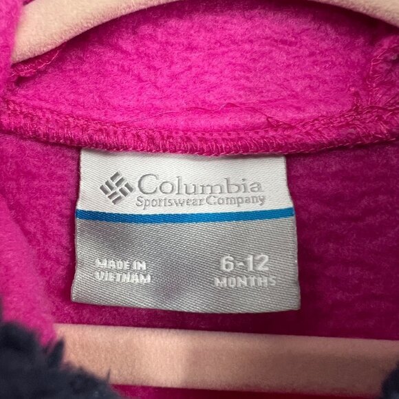 Columbia Polar Fleece Snowsuit bear ears baby girl 6 to 12 months - Picture 3 of 11